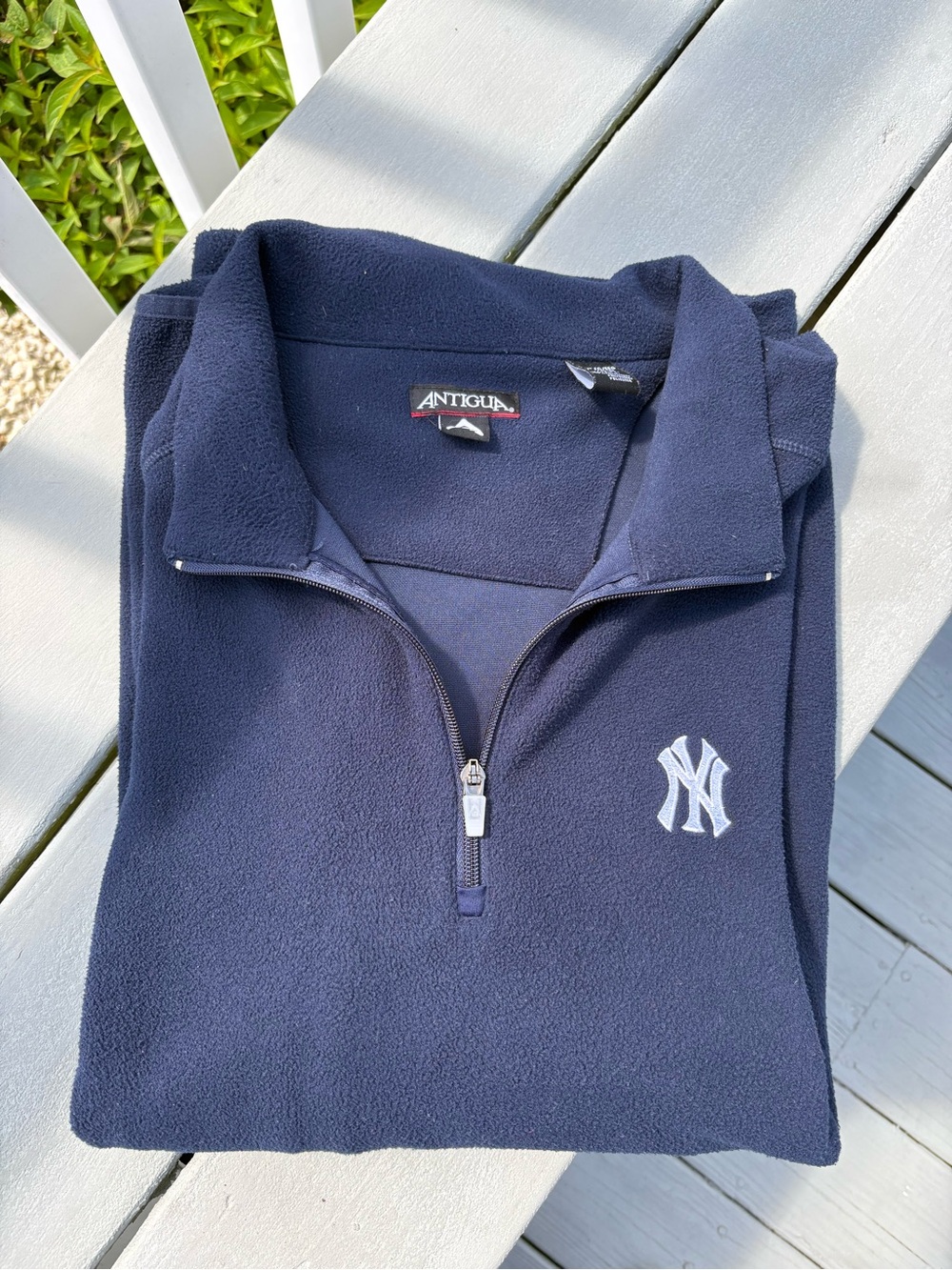 Antigua Men’s XXL New York Yankees Fleece Pullover – Blue, 1/4 Zip